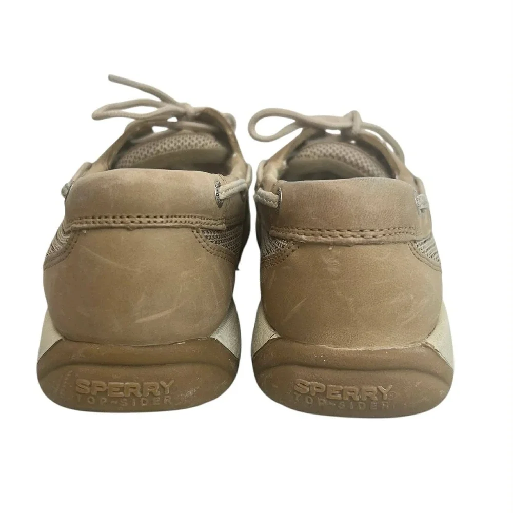 Sperry‎ Top Sider Boat Shoes Tan Leather Mesh Comfort Women's Size 8.5